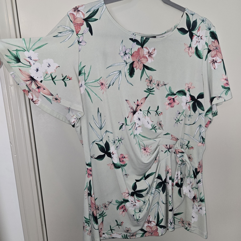 Liz Claiborne Floral Blouse in Pink and Green